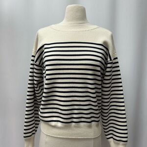 Celine Cream and Black Striped Sweater